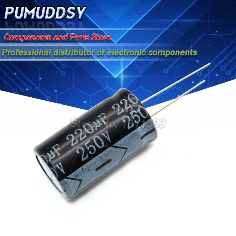 5PCS 250V220UF 220uf250v 18*32MM 250v 220uf 18x32 Electro Electrolytic capacitor