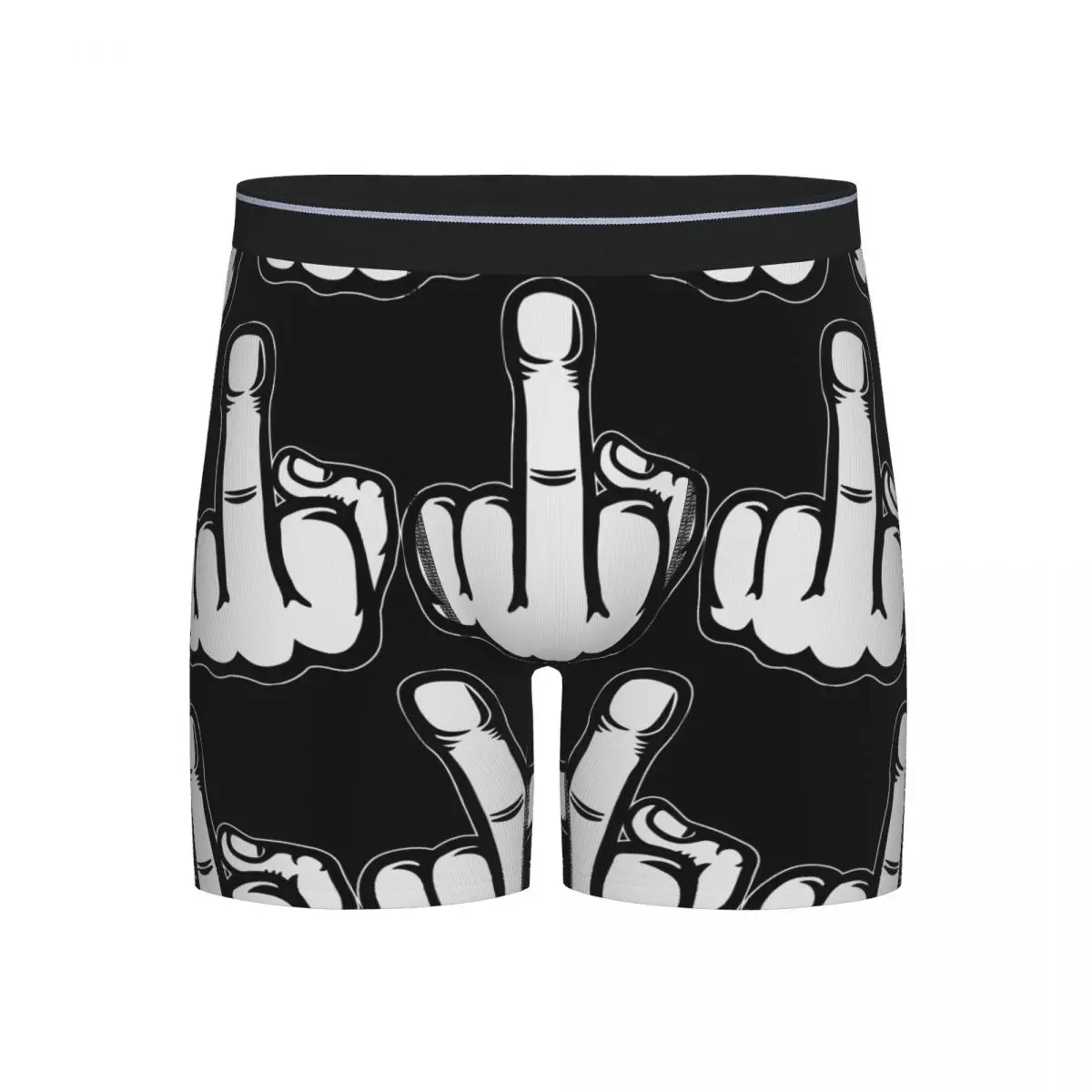 

Длинные трусы-боксеры, шорты, дизайн жестов рук, средний палец, трусики со средними пальцами, мужское нижнее белье для мужчин, подарок бойфренду