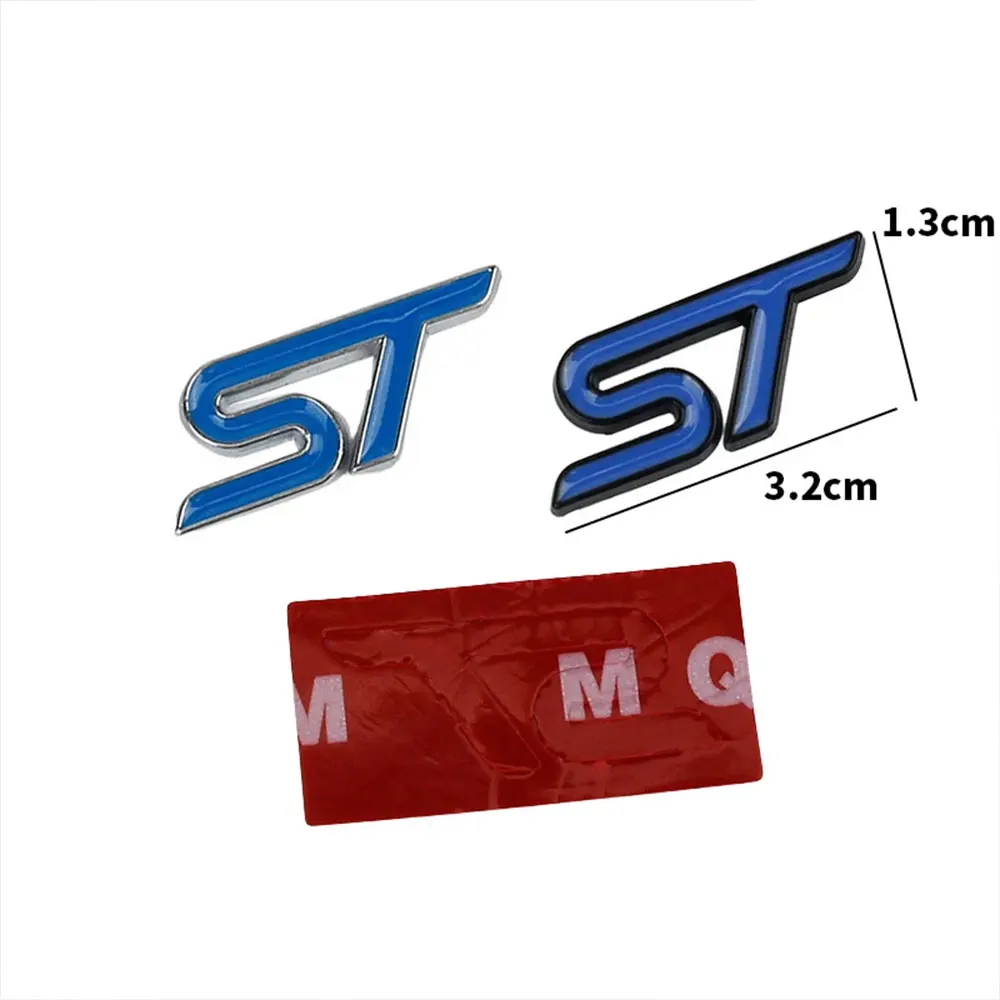 3d Metal Letter ST Badge Car Steering Wheel Sticker Decals For STLINE Fiesta Ecosport Mondeo Fusion Focus Kuga Accessories