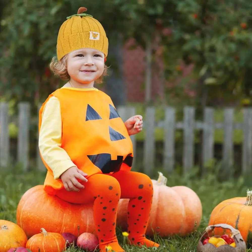 Halloween Baby Pumpkin Hat Soft Infant Kids Toddler Newborn Baby Hat Autumn Thanksgiving Winter Knitted Beanie Hat Boys Girls