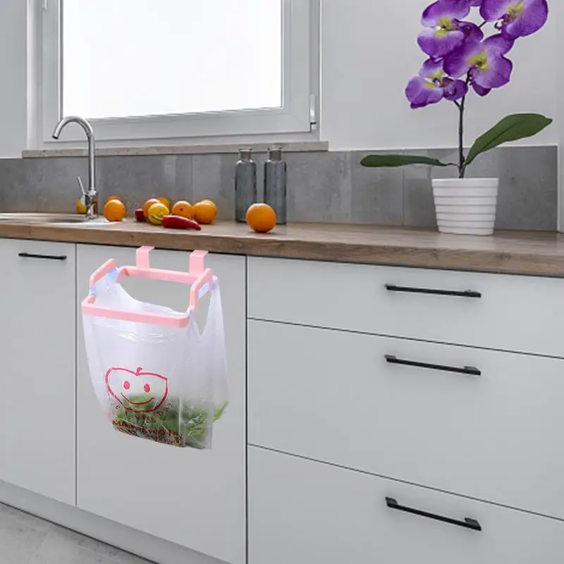 Kosz na śmieci kuchenne drzwi przechowywanie z tyłu plastikowa torba wieszak uchwyt na worek na śmieci wysokiej jakości oszczędność miejsca na tworzywo sztuczne