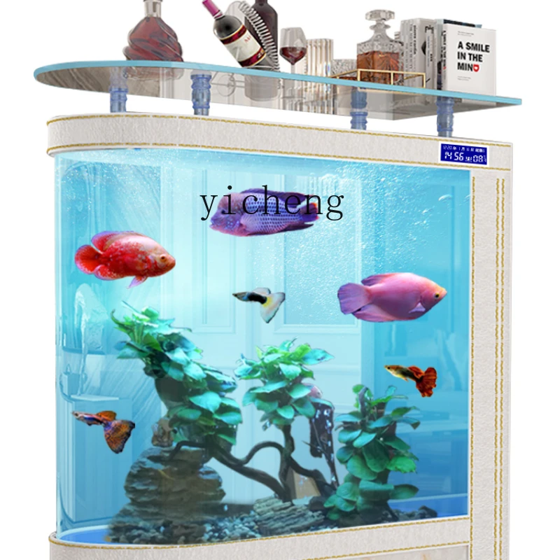 

Xl Fish Tank Living Room Subareas Screens Bullet round Radian Glass Change Water