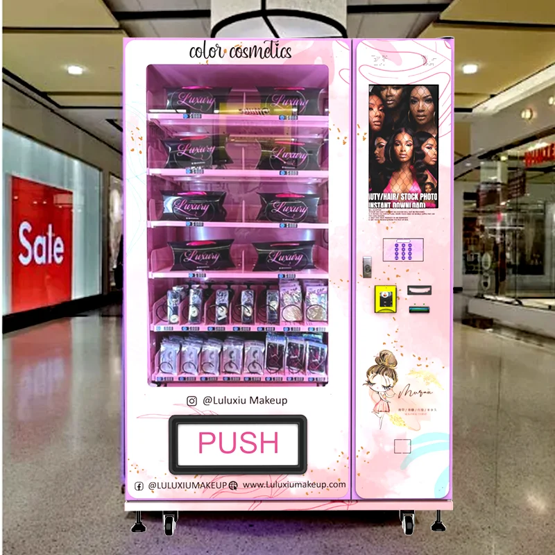 

Custom Eyelash and False Lashes Hair Vending Machine Beauty Vending Machine with Credit Card Coin Payment System SDK Function