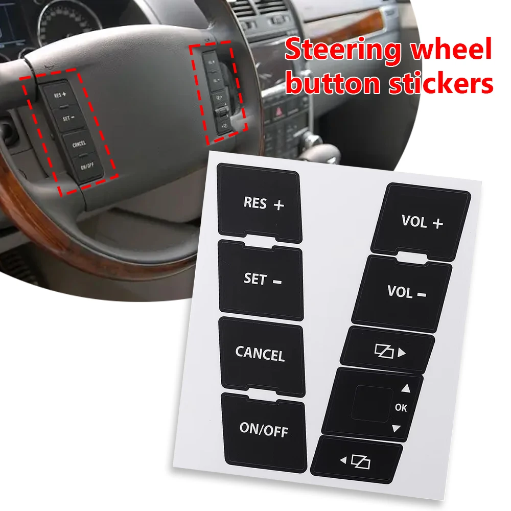 9 Set For VW For VOLKSWAGEN Touareg 2004-2009 Car Interior Stickers Radio+ A/C Climate Control Button Repair Decals Stickers - Image 5