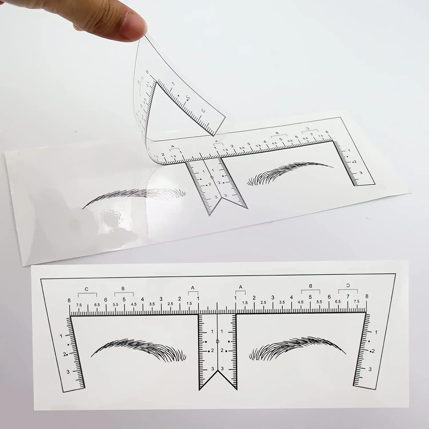 10pcs Disposable Tattoo Eyebrow Ruler Sticker with Brow Shape Eyebrow Ruler for Permanent Makeup Tools