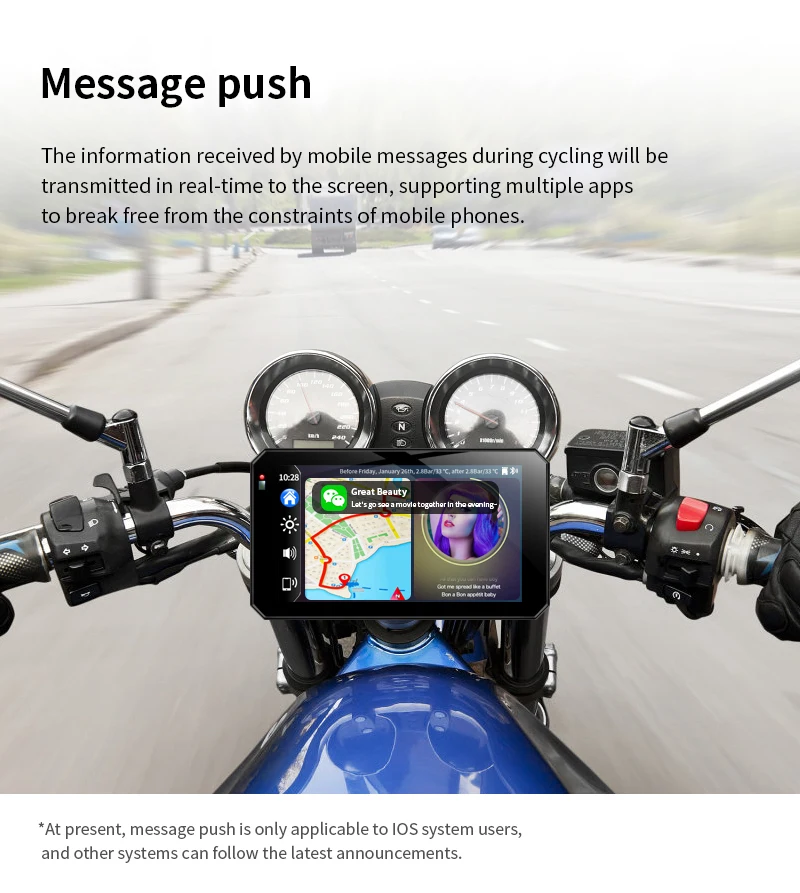 5 Inch Motorbike Dashcam Camera Monitor Wireless Android Auto CarPlay Gauge Display CarPlay Motorcycle Dashcam