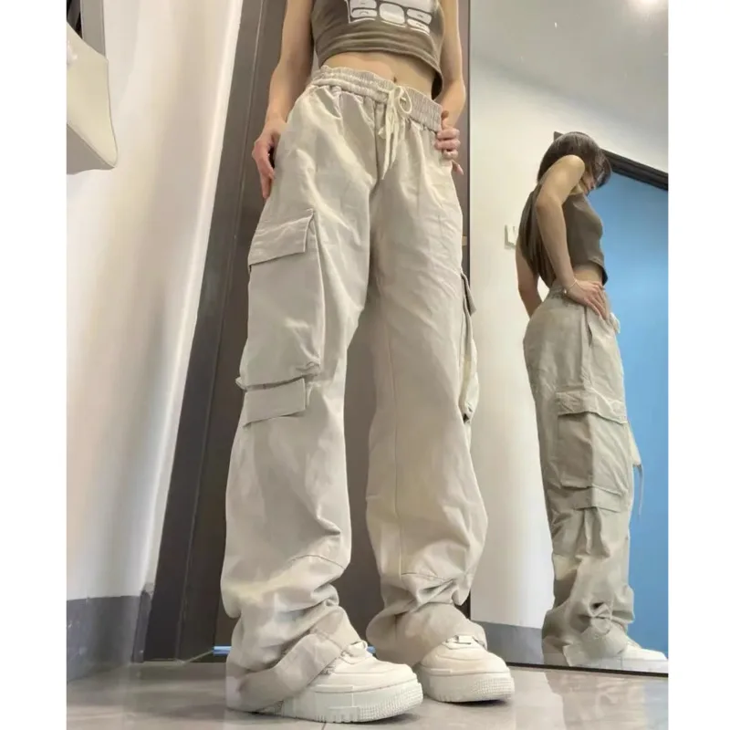 

Women's Autumn Winter New Workwear Pants Korean Version Loose Fitting Insets Versatile Trend High Waisted Personalized Bottoms