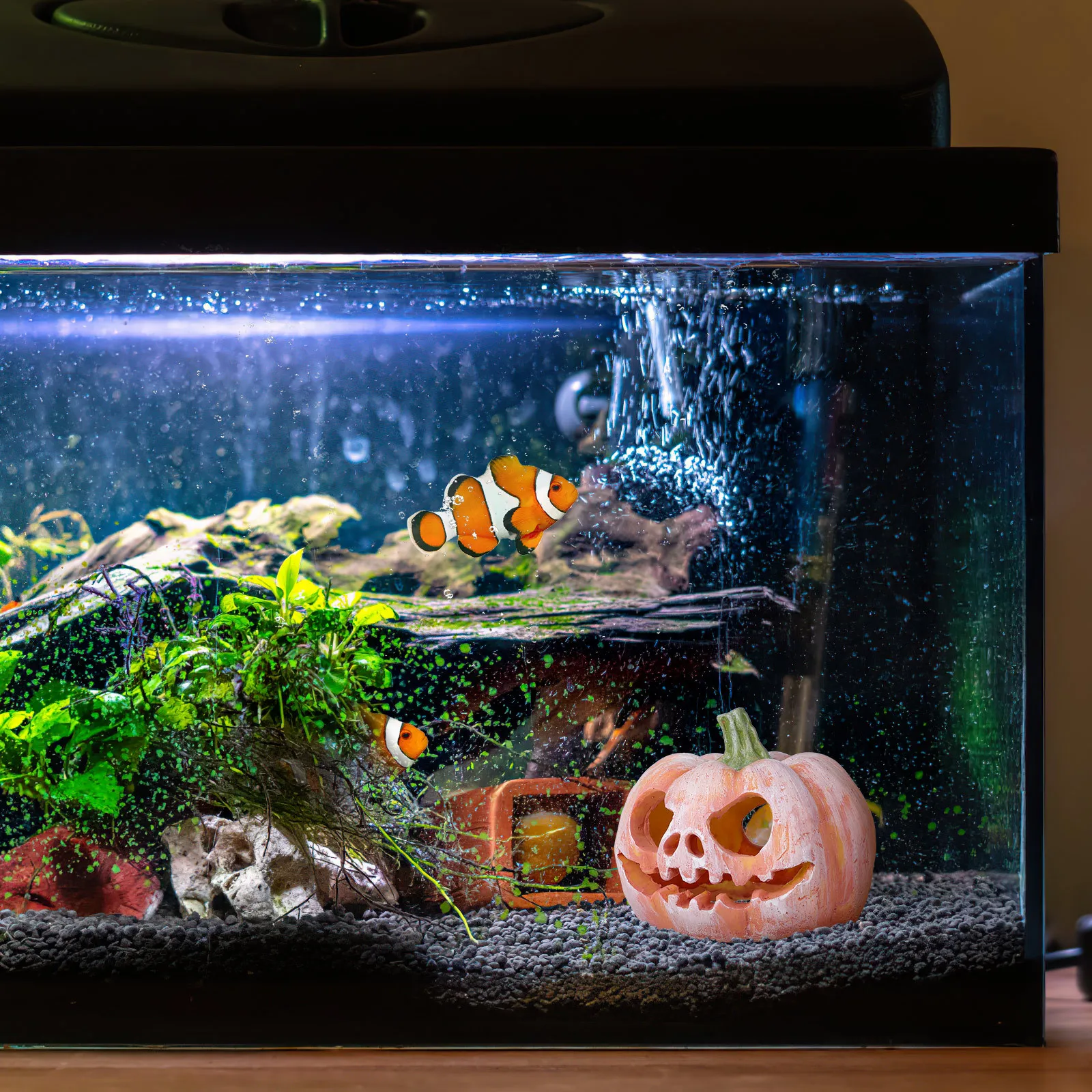 

Pumpkin Hideout Resin Fish Shelter Aquarium Decoration Fish Cave Tank Ornament Pumpkin Shaped Underwater Craft