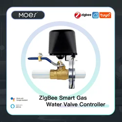 MOES-mando a distancia ZigBee 3,0, válvula de agua y Gas inteligente, Control por voz Echo Plus, funciona con Alexa y Google Home