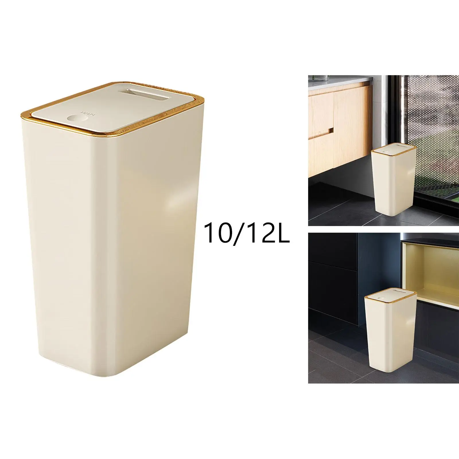 Slim Narrow Garbage Can Rectangular Dustbin Rubbish Container Trash Can with Lid Kitchen Wastebasket for Kitchen Entryway