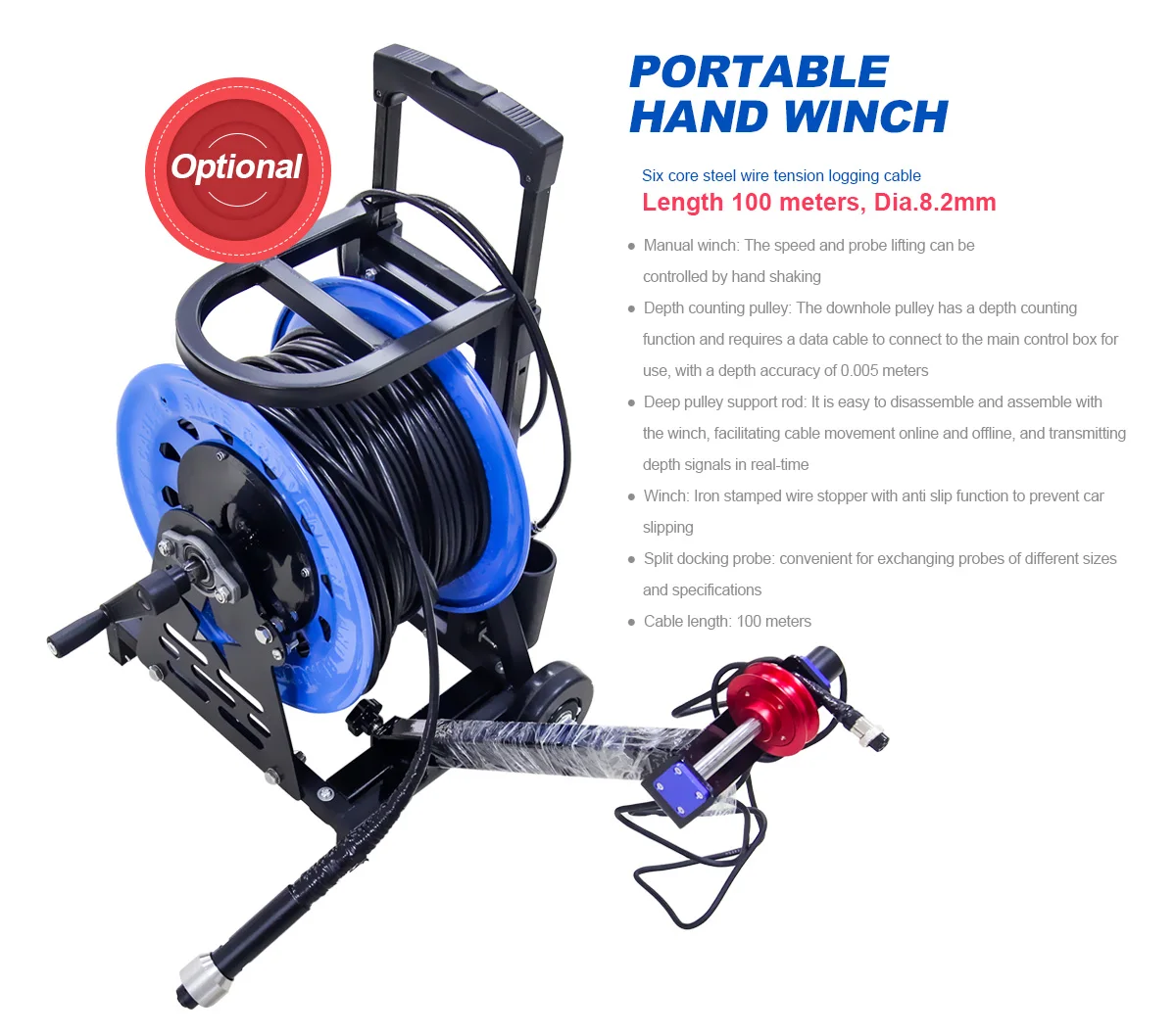 90mm Foratura Crawler Robot Ispezione di pozzi d'acqua profonde Ispezione di pozzi di pozzi Telecamera di scarico Ispezione tubi Telecamera per fognature 360