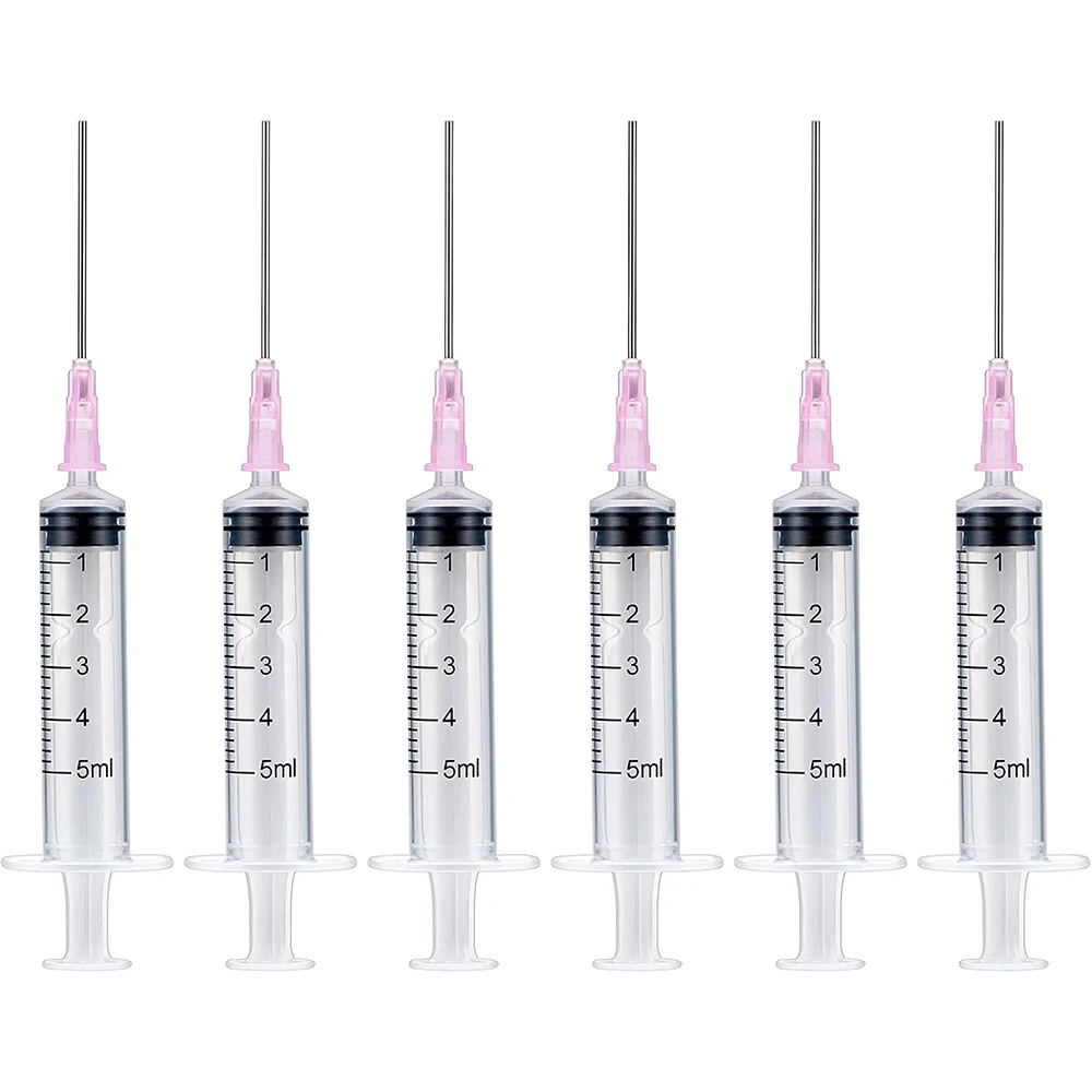 5-ml-Kunststoff-Nachfüllspritze mit stumpfer Edelstahlnadel, präzises Werkzeug zum Dosieren von Flüssigkeiten für Tintenpatronen von Füllfederhaltern und Druckern. – Detail 1