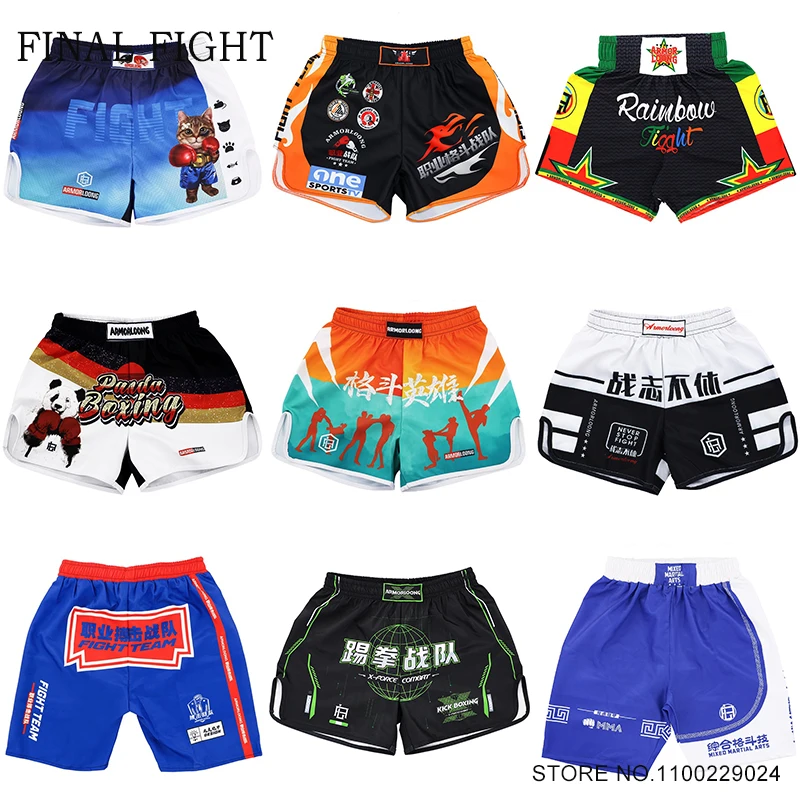 Muay Thai Shorts Breathable Boxing Shorts Men Women Kids 2024 Martial Arts Grappling Cage Fighting Kickboxing Pants MMA Clothing