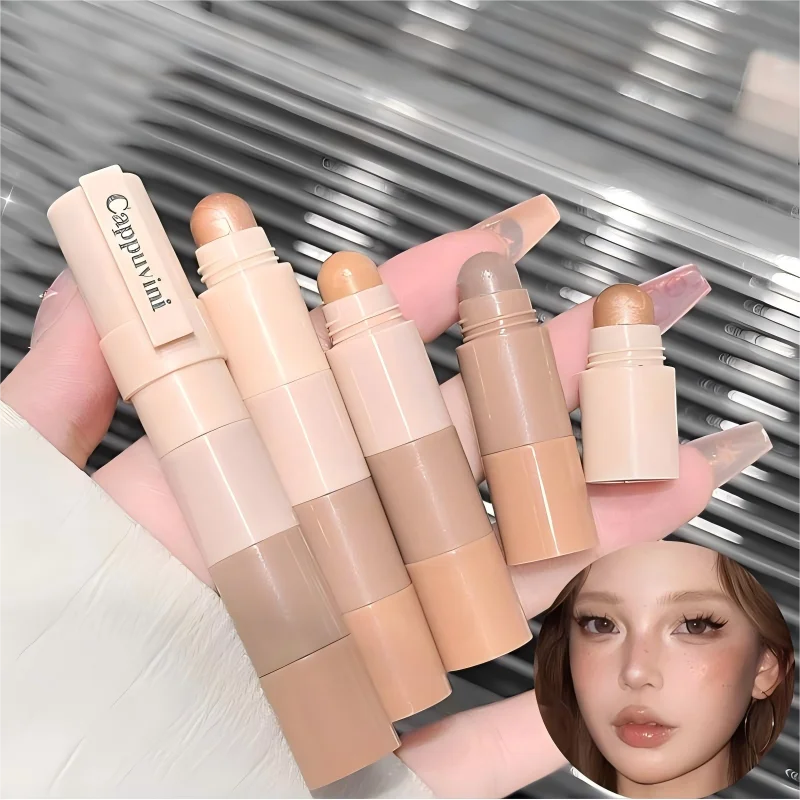 4-in-1 Multi-Color Contouring Stick Nose Shadow Contour Silky Matte Cream Easy Application for Facial Brightening Product