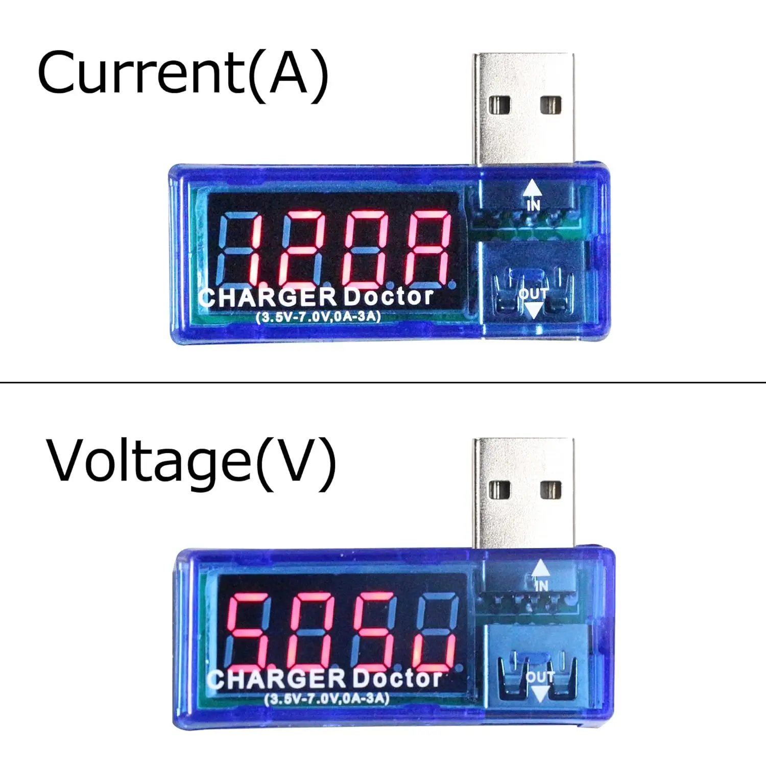 شاحن يو اس بي طبيب رقمي متعدد USB جهاز اختبار الطاقة الرقمي الجهد الحالي رصد الفولتميتر مقياس التيار الكهربائي كاشف USB محمول R