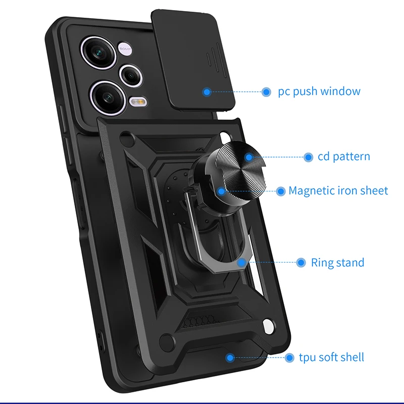 Shockproof Armor Case For Xiaomi Redmi Note8 Pro Car Holder Phone Cover For Redmi Note 8 Camera Lens Protection image 6