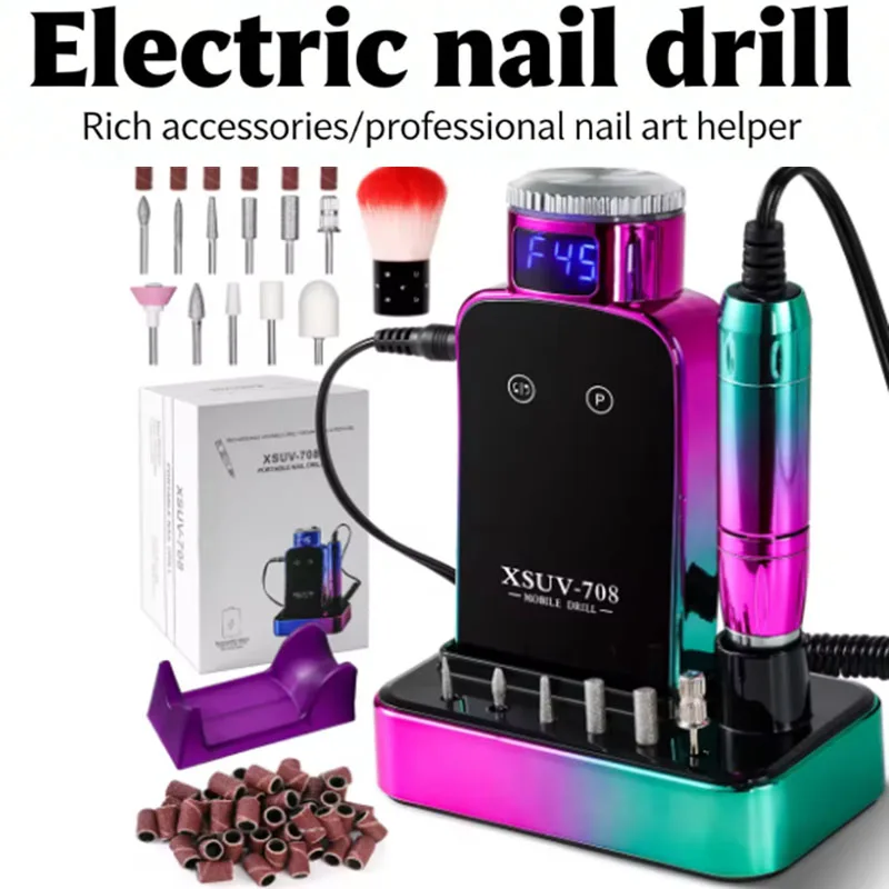 45000 دورة في الدقيقة الكهربائية مسمار الحفر آلة تلميع الأظافر منخفضة الضوضاء آلة تلميع الأظافر ملف مجموعة مناسبة لصالونات الأظافر المنزلية