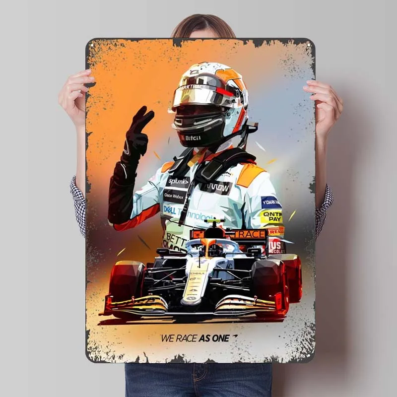 Lando Norris Monaco F1 Metal Sign Sports Poster Decoration Wall Decor Living Room Decor Items Aesthetic Home Interior Decoration