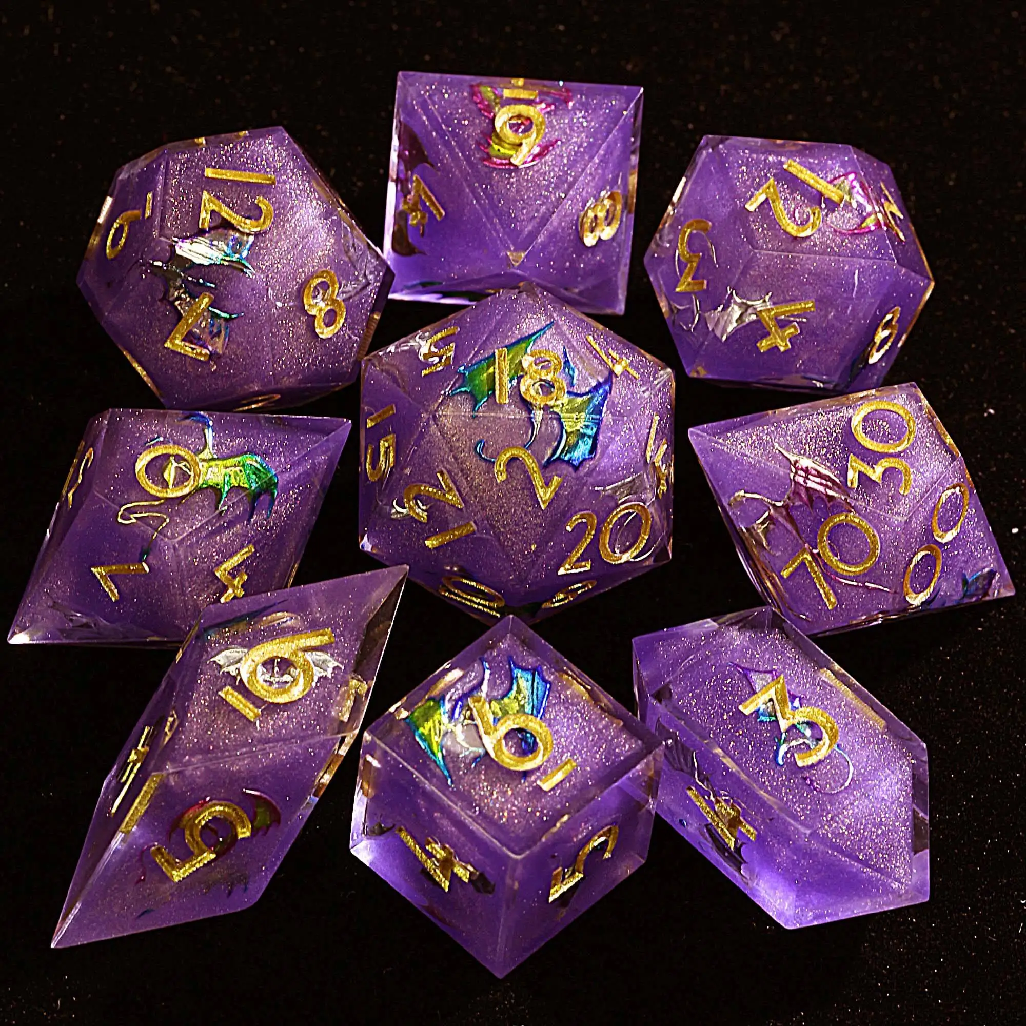 

Наборы из 9-гранной смолы Dice DnD Wyverns vs Dragons