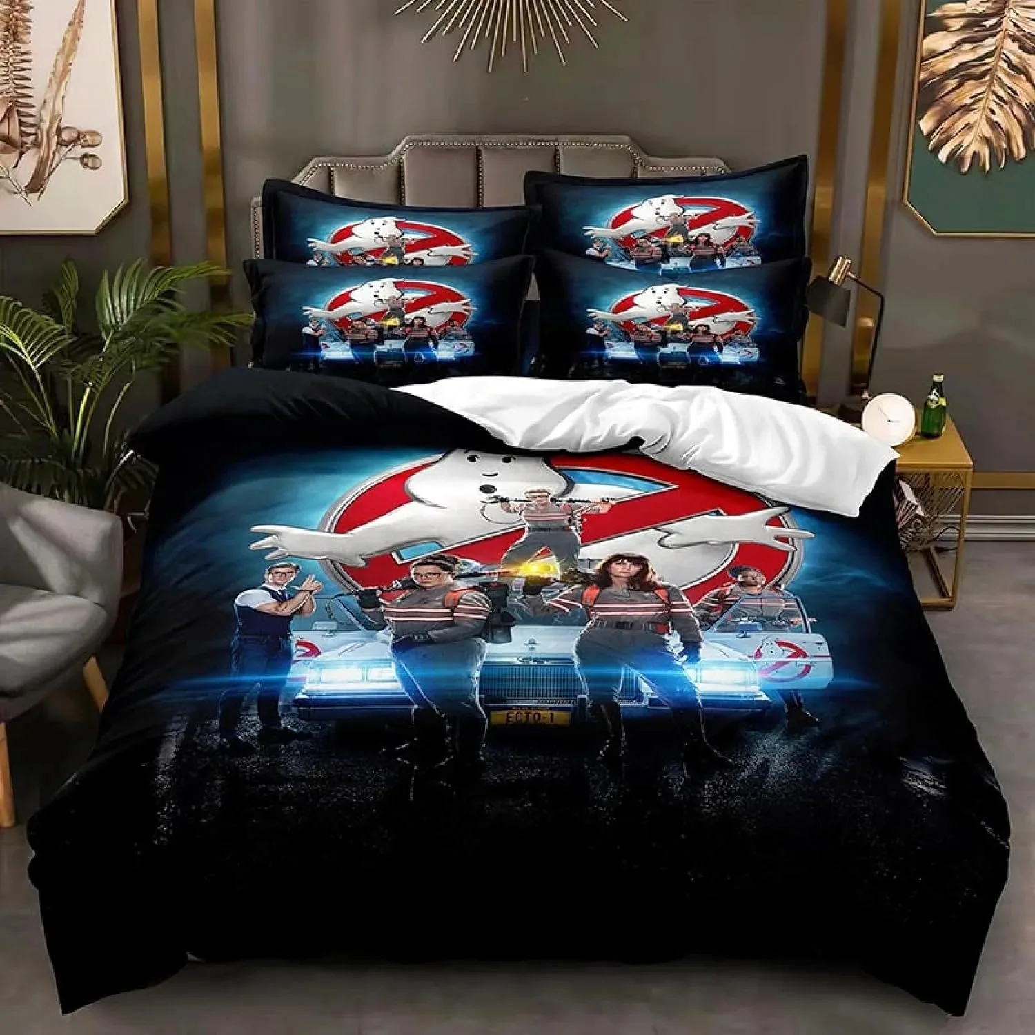 Cartoon Duvet Cover Pillowcase G-Ghostbusters Bedding Set Adult Boy Girl Bedroom Decoration Children Gift Single Double Large Si