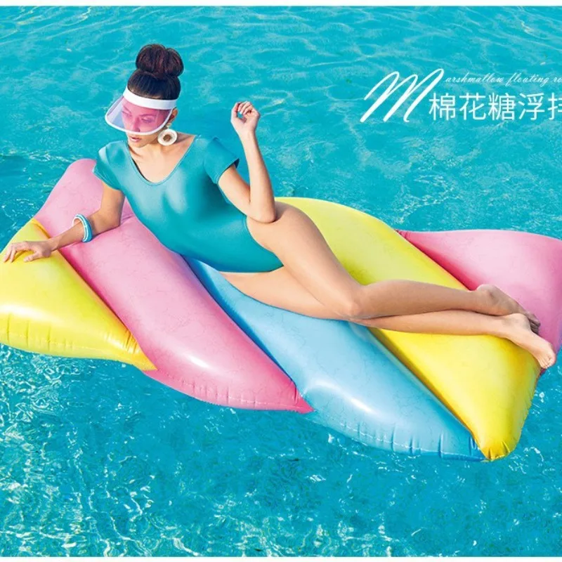 

1,9 м * 1,05 м зефир для взрослых надувная плавающая облако Радуга плавающая кровать ярких цветов плавающий остров несущая 90 кг