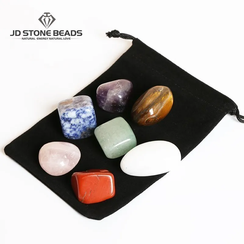 7pcs/Set Natural Stone Crystal Original Seven Chakras Healing Stone Mineral Specimen Collection Gift