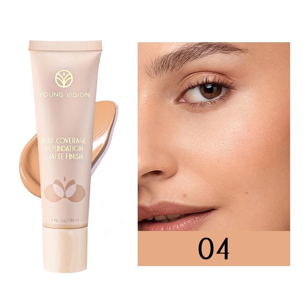 Uniform Skin Tone Matte Liquid Foundation Silky Brighten Whiten the Skin Concealer per il controllo dell'olio a lunga durata Face Base Makeup