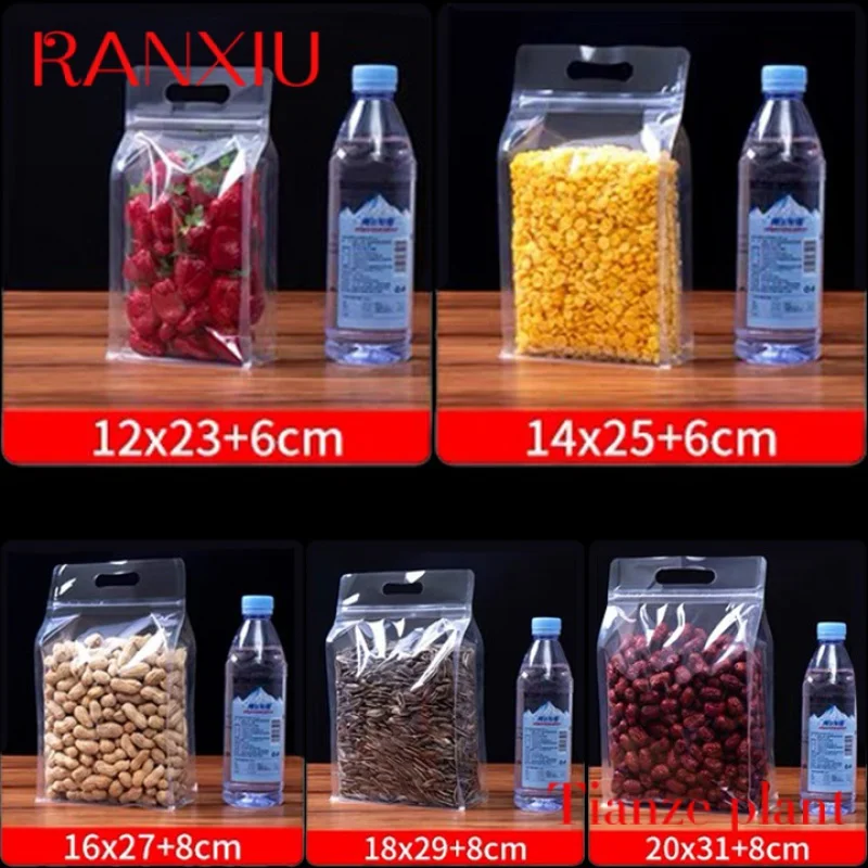 Custom Custom Print Stand Up Bag Transparent Back Seal Pouch Plastic Packaging for food packaging bags