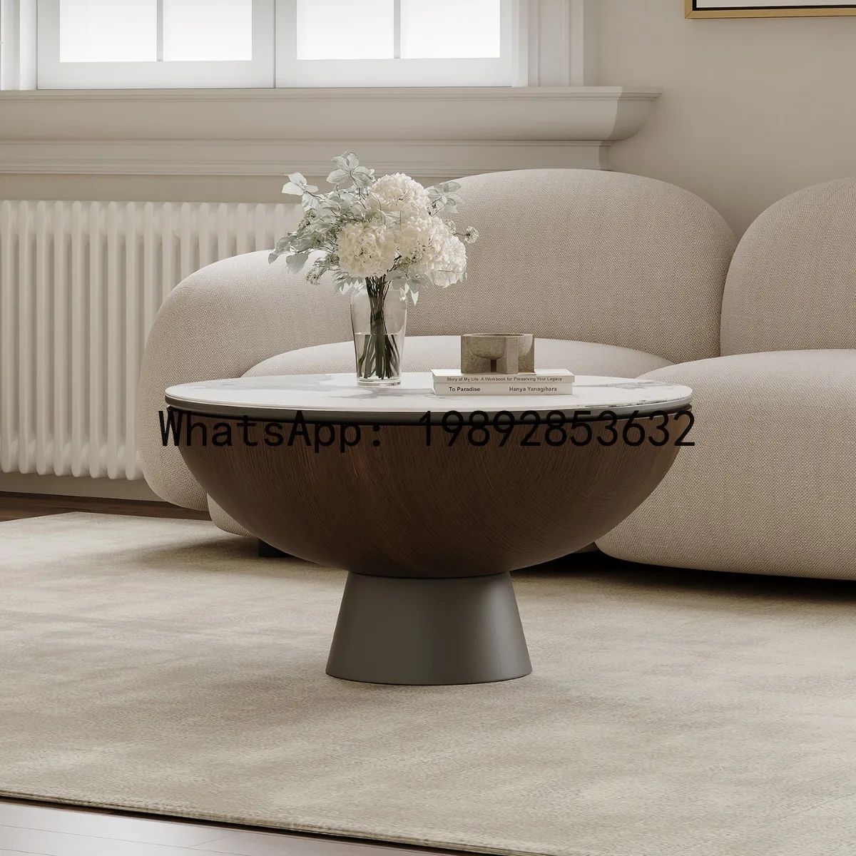 Minimalist Round Storage Coffee Table Internet Celebrity Creative Large Capacity Small Apartment High-end Multi-functional