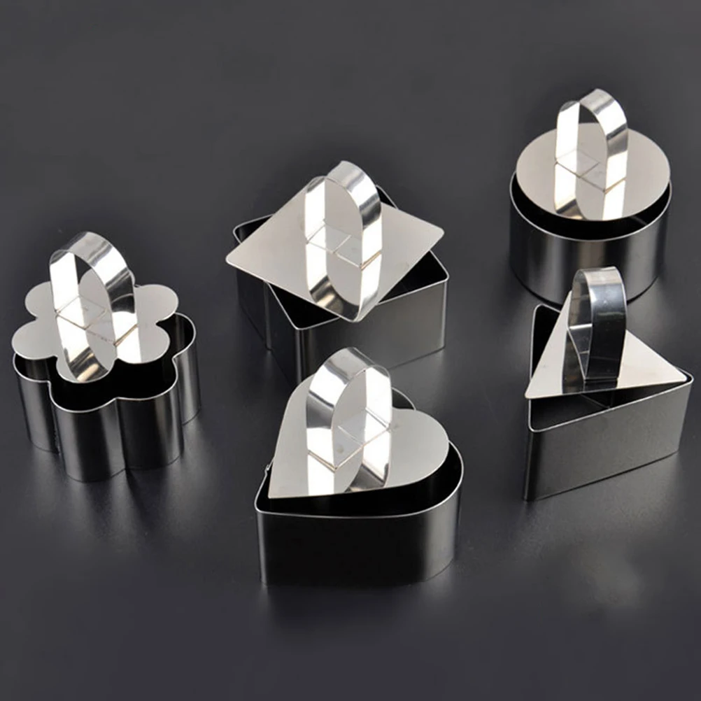 

4pcs Mousse Circle Mold Stainless Steel Baking Cookie Cutters Cake Fondant Shaped Easy Demould Non Stick