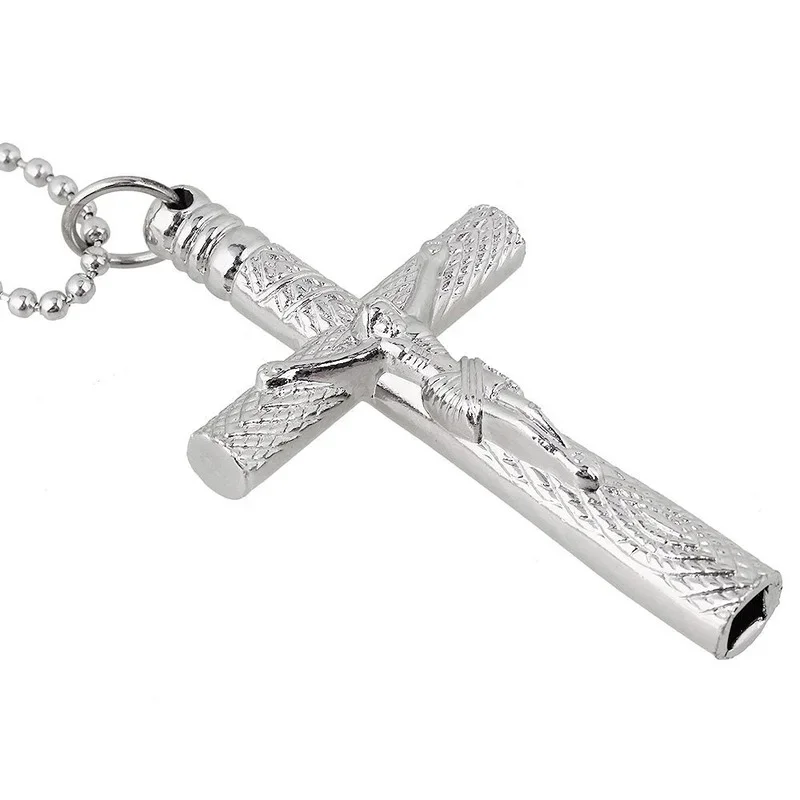 Jesus Cross 6mm Drum Key Wrench Drum Key Chain Silver Necklace Cross Drum Head Tuning Key