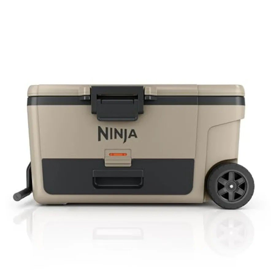 

Cooler for The Beach, Camping, Picnics More: FrostVault 65QT Cooler with Wheels, Insulated with Temp Dry Storage Drawer, Birch