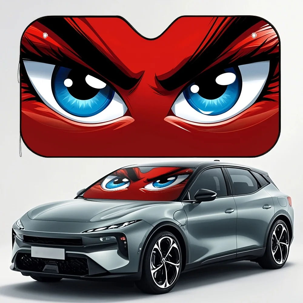 

1 шт. Автомобильный солнцезащитный козырек с мультяшными красными глазами — белый складной солнцезащитный козырек с 4 присосками, подходит для автомобилей, внедорожников и грузовиков, без установки N
