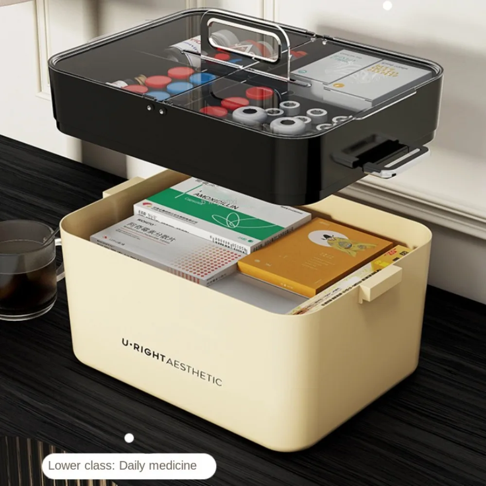 Double Layer Family Medicine Storage Box Waterproof Large Capacity Large Pill Box Plastic Medicine Tablet Container