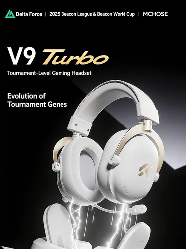 Imagen 2 del producto Nuevos Auriculares Inalámbricos para Juegos MCHOSE V9 Turbo, Auriculares Supraaurales de Cuatro Modos con Micrófono, Reducción de Ruido, Regalo de Cumpleaños