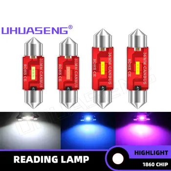 UHUASENG 자동차 인테리어 독서 돔 문짝 트렁크 신호 램프, 꽃줄 1860 LED 전구, C5W, C10W, 12V, 24V, 31mm, 36mm, 39mm, 41mm, 2 개