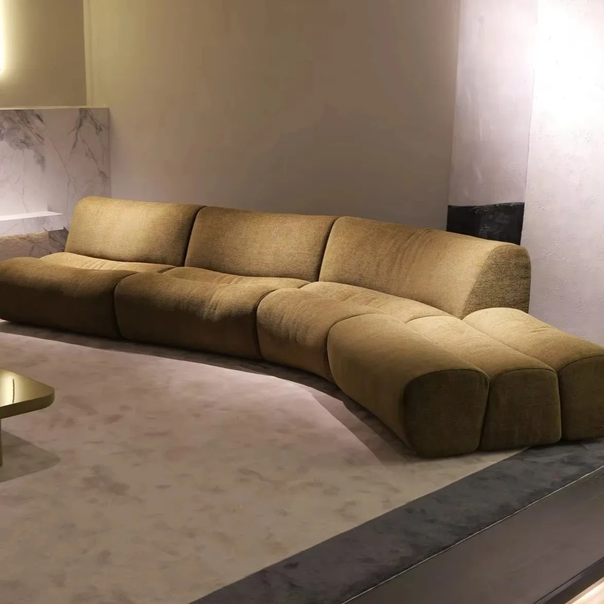

Italian Modern Living Room Furniture U Shape Velvet Sofa Couch Large Modular Sectional Poliform Ernest Sofa