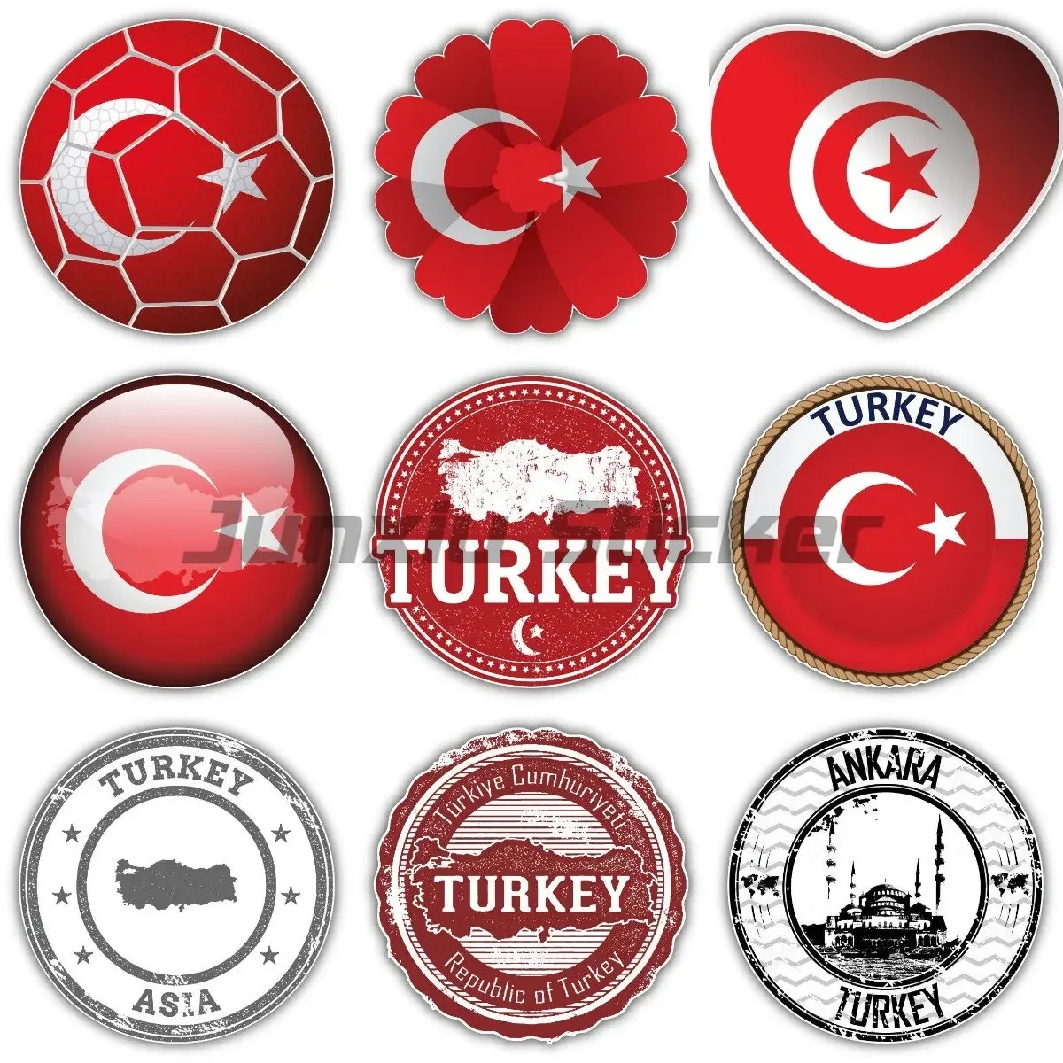 

Turkey Moon and Star Turkish Flag Personality Turkey Istanbul Car Sticker Motorcycle Body Helmet Fridge Decal Car Accessories