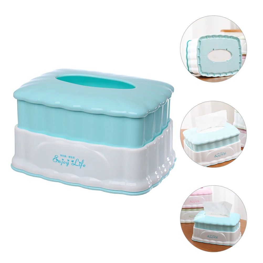 

1pc European Style Lift-Up Tissue Box Holder Desktop Storage Container For Kitchen Face Paper Dispenser Pp Material