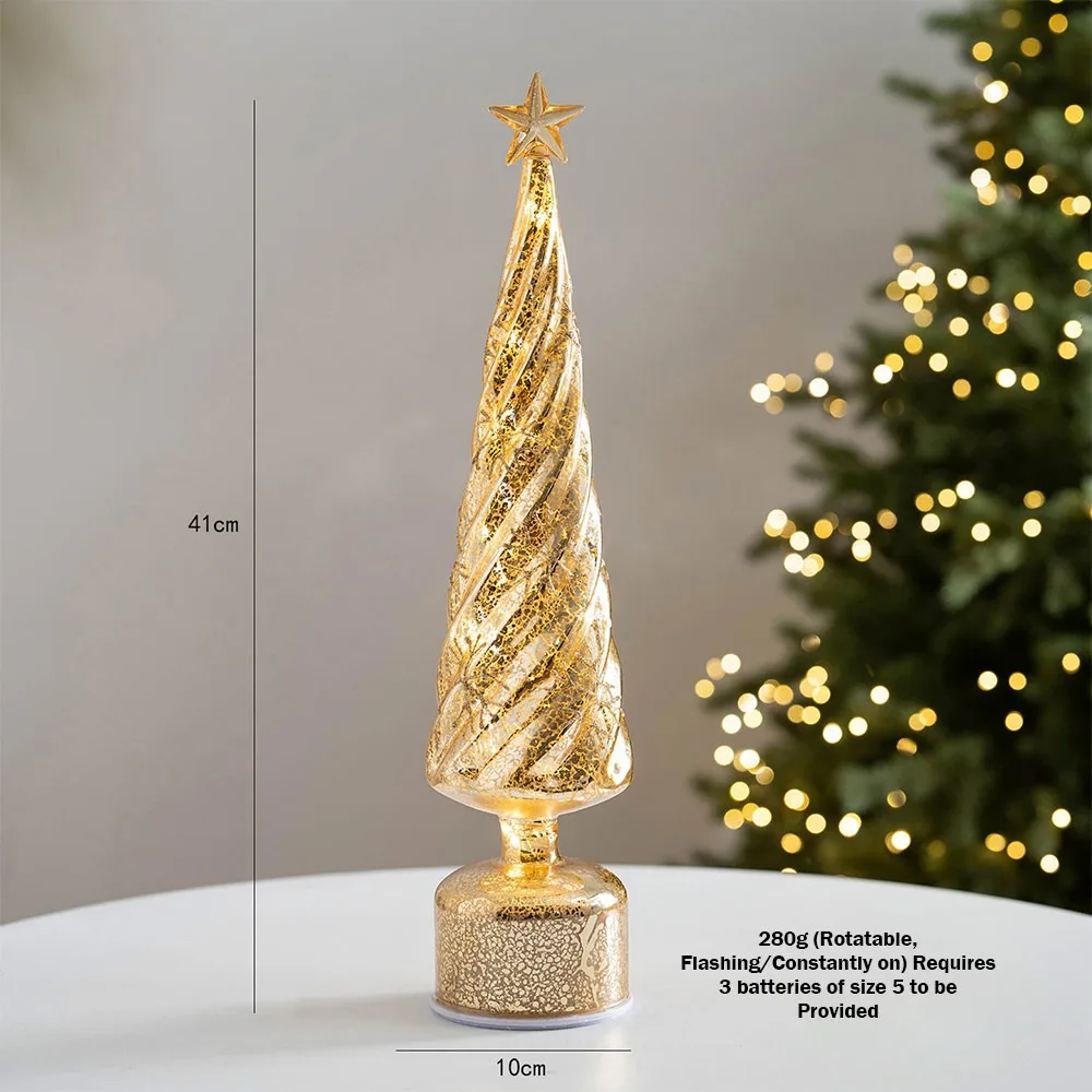 

Multicolor Christmas Tree Light LED Lamp Rotating Christmas Ambient Lighting Ornament Glass Xmas Decorative Lighting