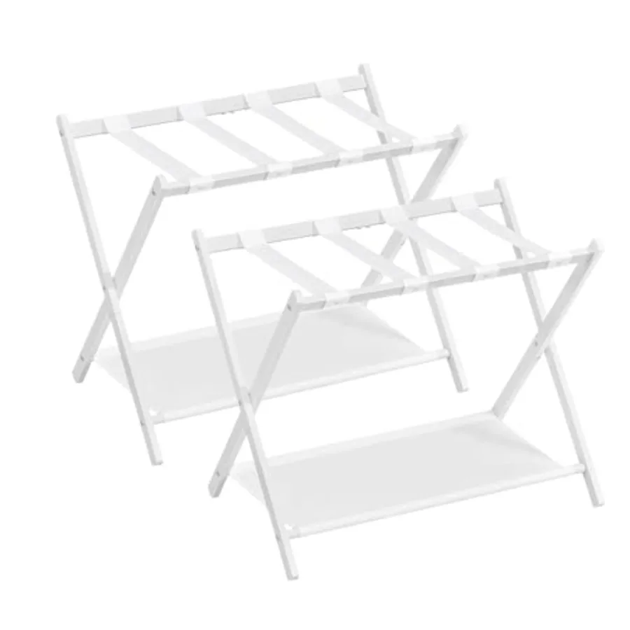 

Подставки для багажа в гостиную, комплект из 2 штук, стойка для чемоданов с полкой для хранения, стальной каркас, складные для удобного хранения, для отелей и спален