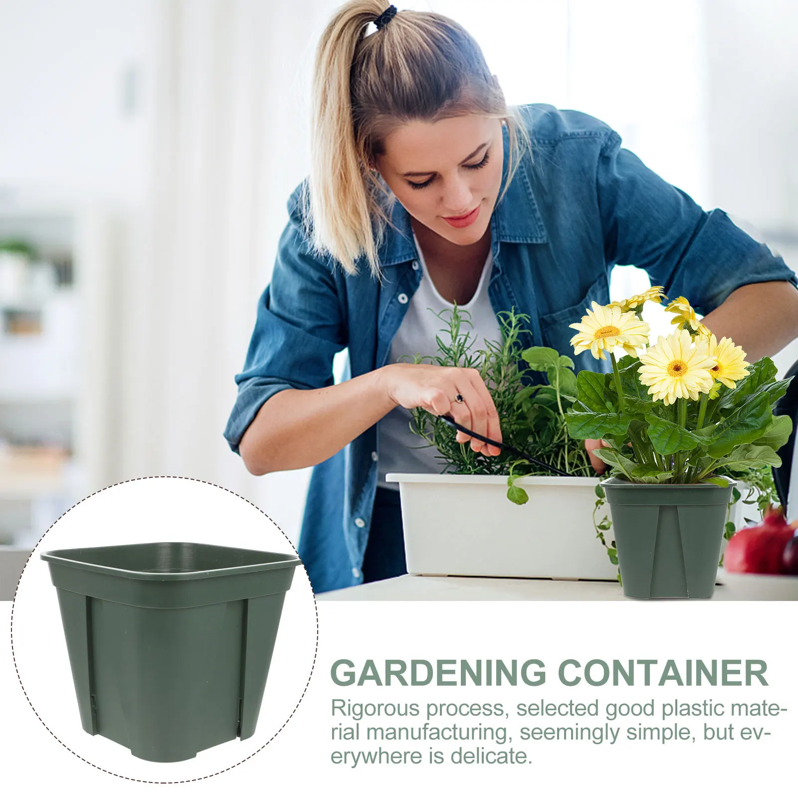 

6Pcs Root Control Pots Plastic Flower Pots Breathable Non-Slip Drainage Holes Planting Containers Garden Planters for Indoor