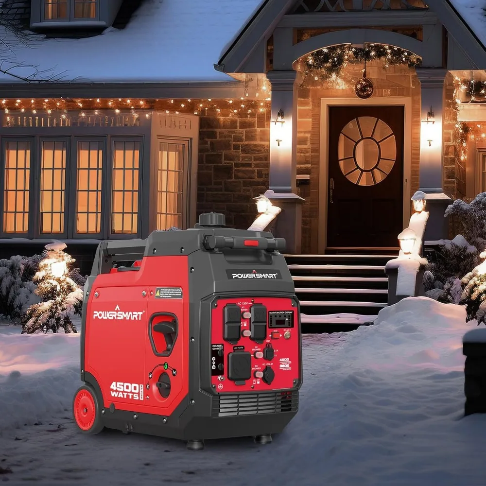 Super Quiet 4500-Watt Portable Inverter Generator with CO Sensor, Wheel Handle Kit, Parallel Capable, Engine Oil Included