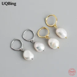1 Pair 925 Sterling Silver Irregular Baroque Freshwater Pearl Clip Earrings Wholesale Women Jewelry