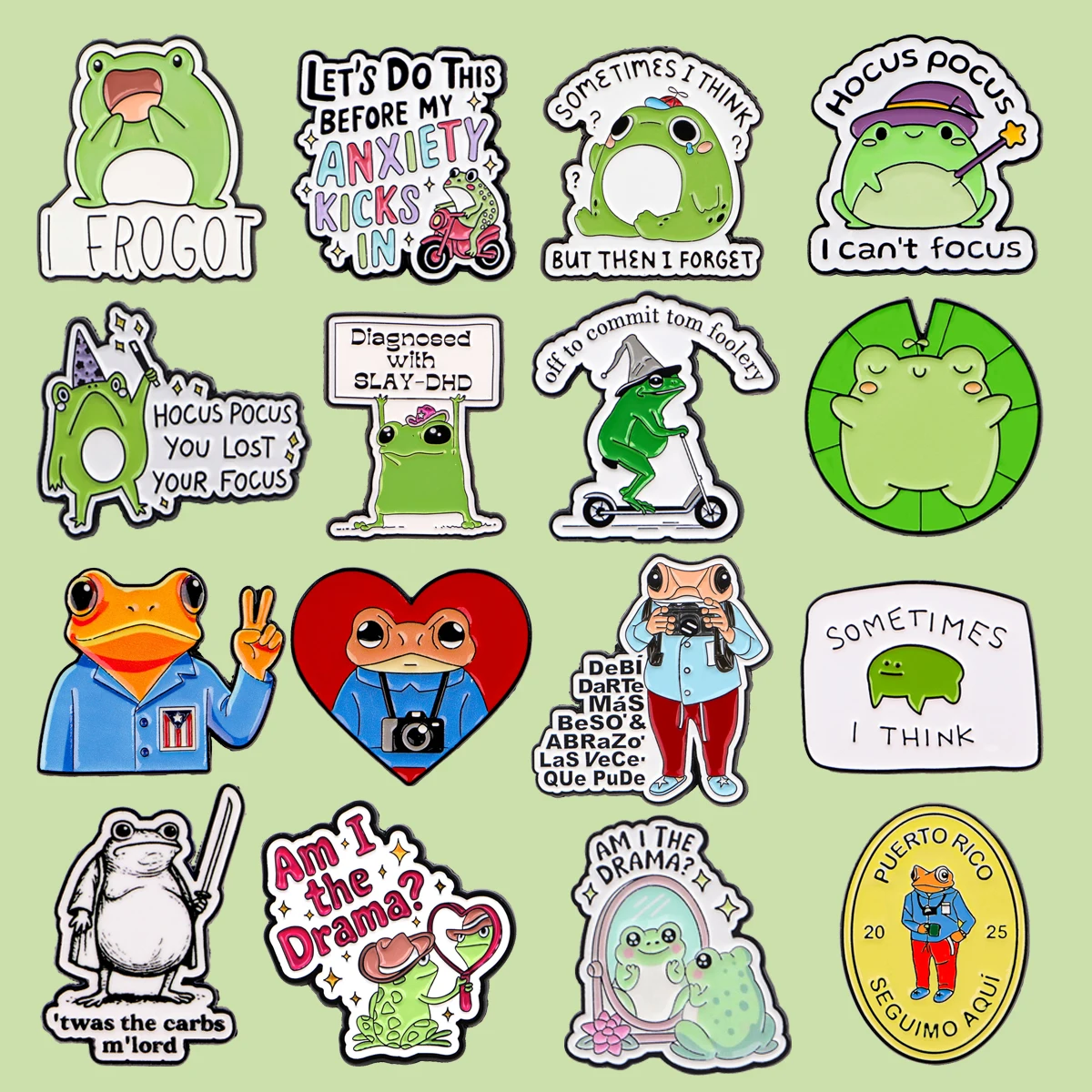 Niedliche Frosch-Emaille-Anstecknadel, Sarkastische Angst-Zitat-Broschen für Kleidung, Taschen, Lustige Anstecker für Damen und Herren, Schmuck, Geschenke für Freunde