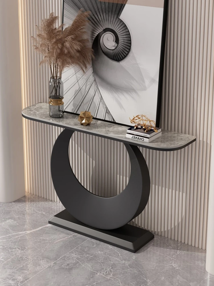 The entrance table end view, rock panel, internet famous Italian style entrance cabinet, simple and modern light luxury living