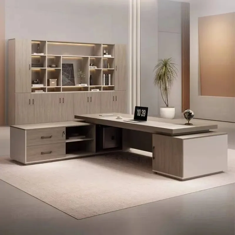 Upgrade Large Box Office Table Aesthetic Luxury Writing Study Office Desk Specialty Executive Mesa De Escritorio Furniture