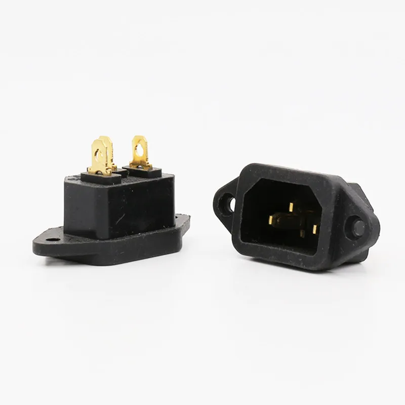 

FI-05G GOLD plated IEC inlet Mains Power Inlet Socket Male Panel Entry Plug HiFi