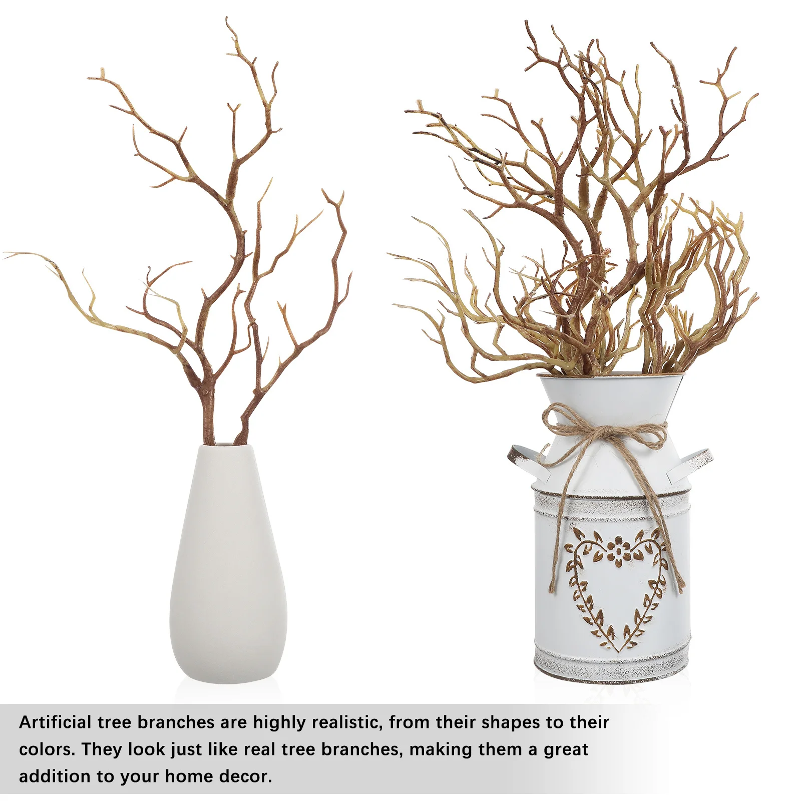 

6Pcs Artificial Tree Branches Faux Dried Stems Decorative Twigs for Vase Fillers Wedding Party Home Decor Artificial Branches