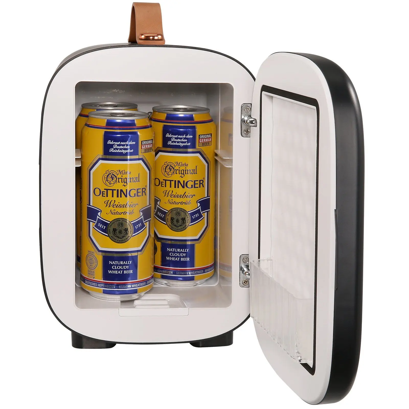 Mini Fridge, 4 Liter/6 Can Small Refrigerator for Beverage Skincare & Cosmetic, AC/DC Cooler & Warmer, Mute Portable Tiny Fridge